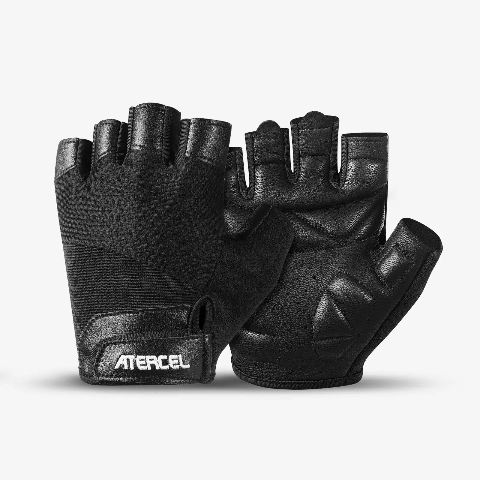 CWG22 Premium Leather Workout Gloves Black for Gym – Atercel
