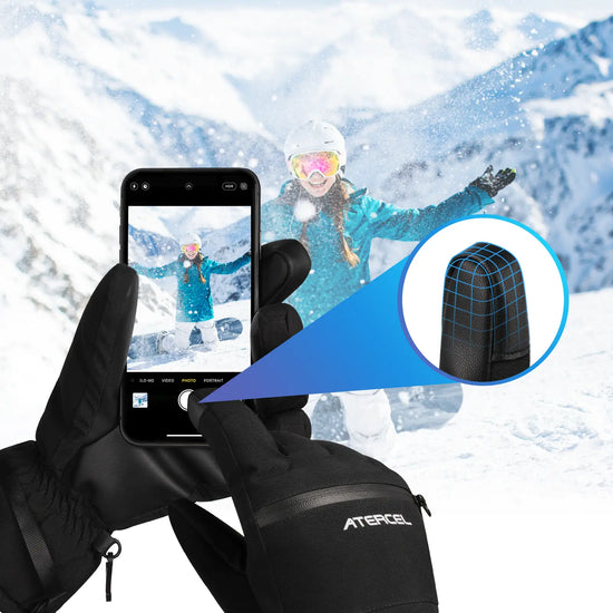 Atercel CSG03 Waterproof Ski Gloves - Black