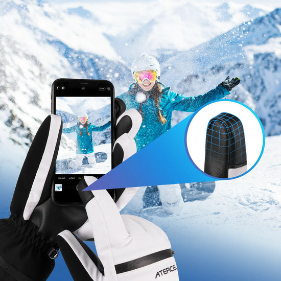 Atercel CSG03 Waterproof Ski Gloves - White
