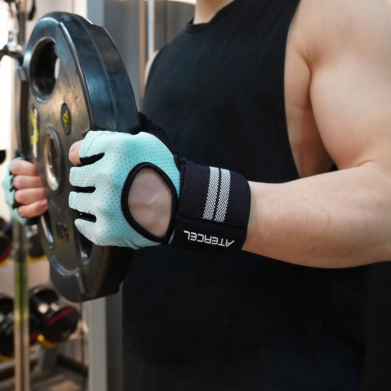 Atercel CWG04 Wristwrap Workout Gloves - Aqua