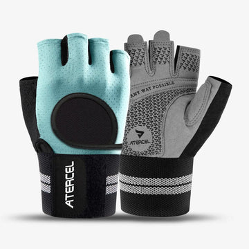 Atercel CWG04 Wristwrap Workout Gloves - Aqua