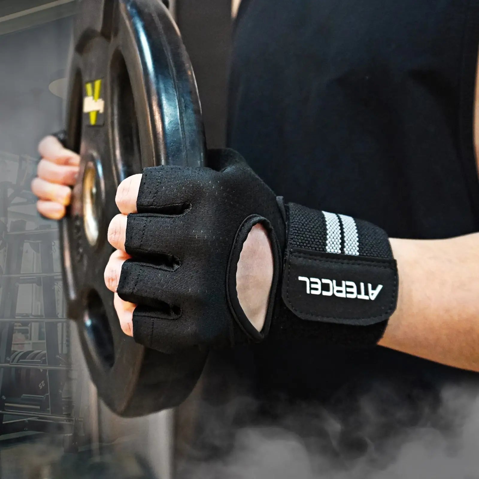 Atercel CWG04 Wristwrap Workout Gloves - Black