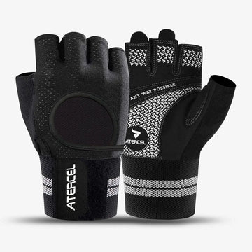 Atercel CWG04 Wristwrap Workout Gloves - Black