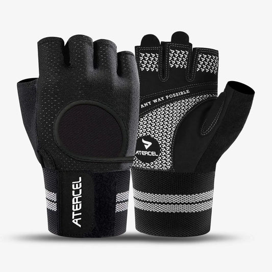 Atercel CWG04 Wristwrap Workout Gloves - Black