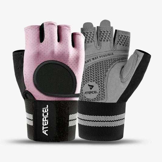 Atercel CWG04 Wristwrap Workout Gloves - Pink
