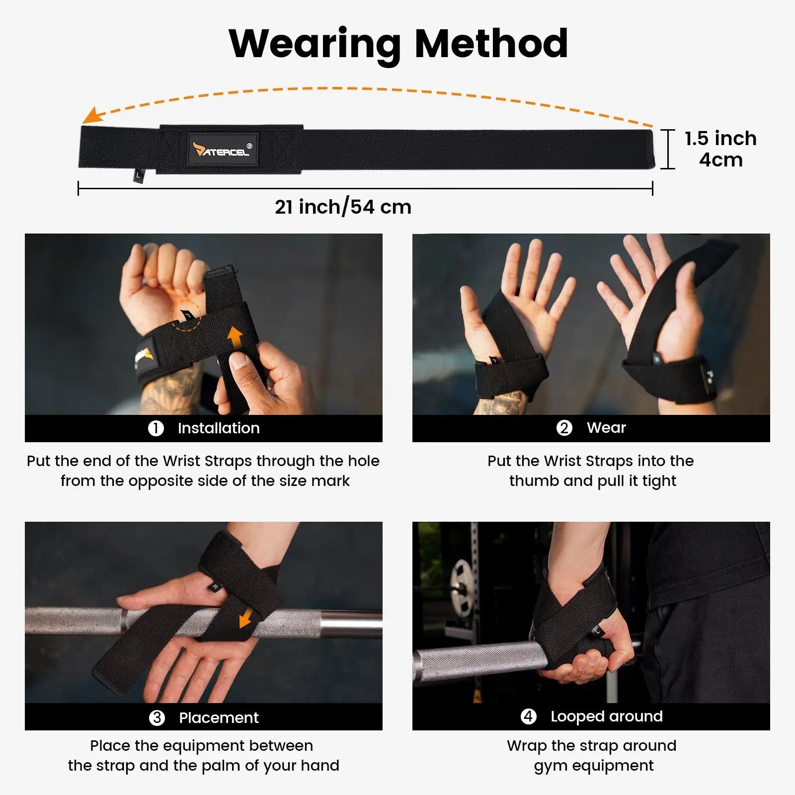 Atercel JWS01 Lifting Straps - Black