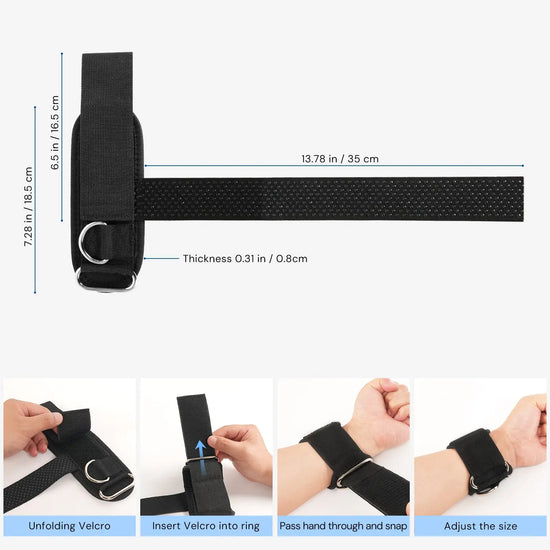 Atercel JWS05 Lifting Straps for Cable Machine - Black