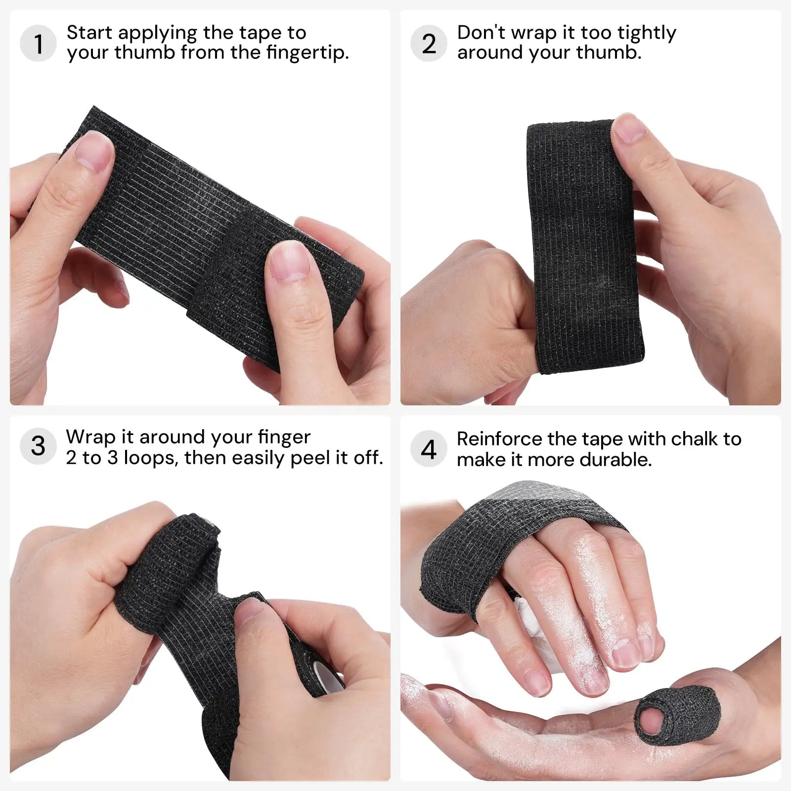 Atercel TST01 Hook Grip Weightlifting Tape - Black