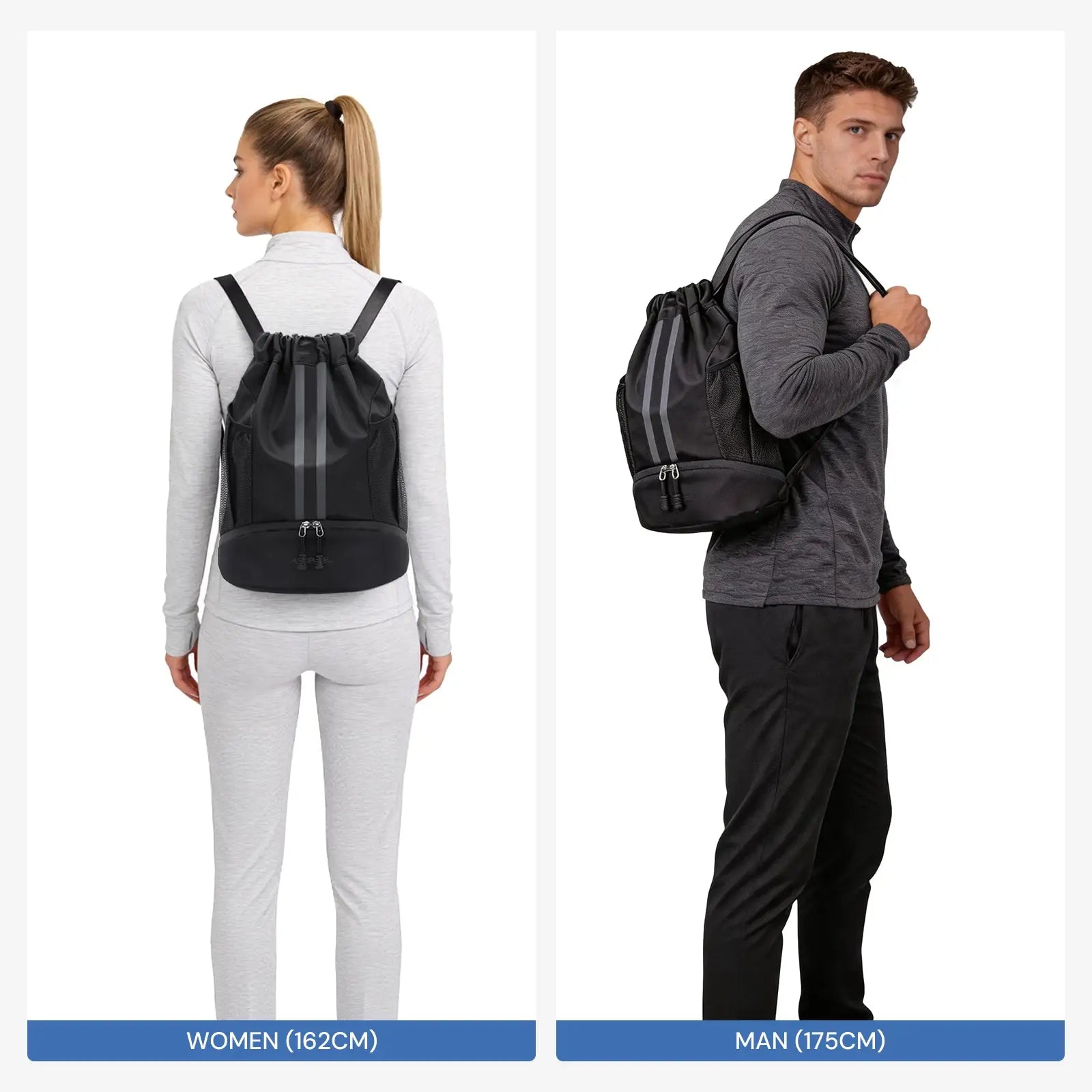 Atercel Drawstring Backpack - Black