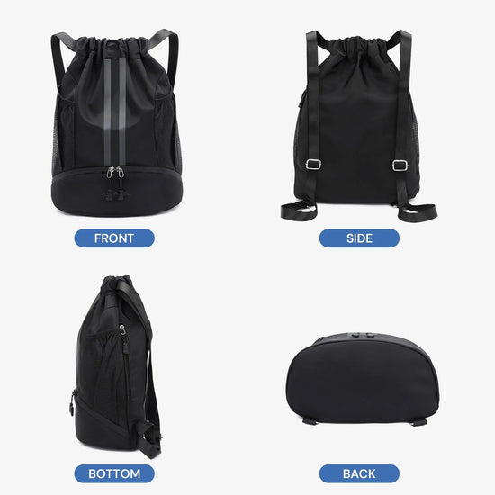 Atercel Drawstring Backpack - Black