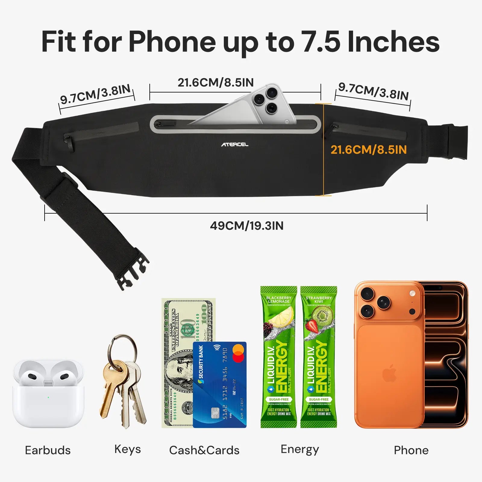 Atercel XGB01R Running Belt - Black